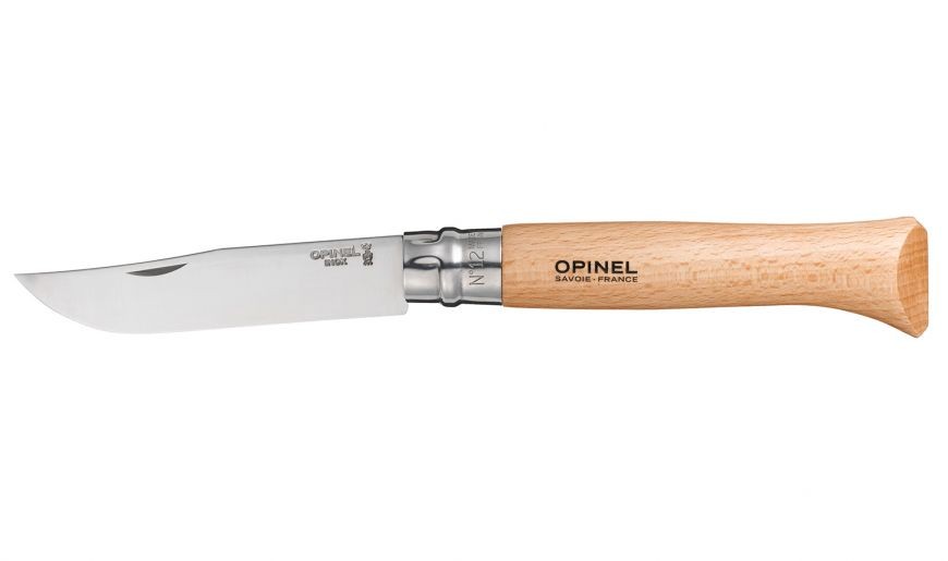 Opinel pocket knife No. 12 Slim Line, stainless steel, beech